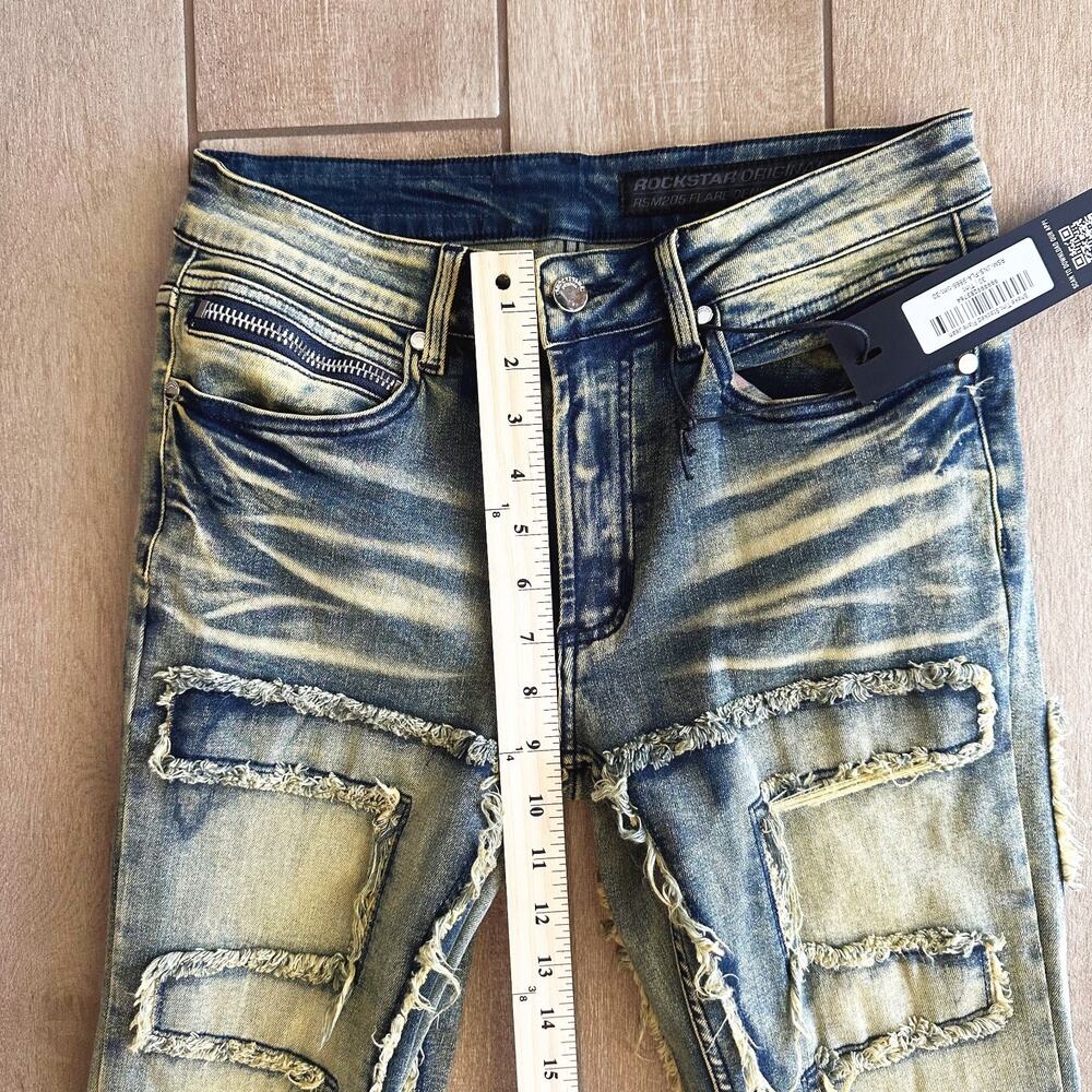 Rockstar Original Slim Stacked Flare Stretch Jeans 30X34 Y2K Streetwear Grunge - Picture 11 of 13